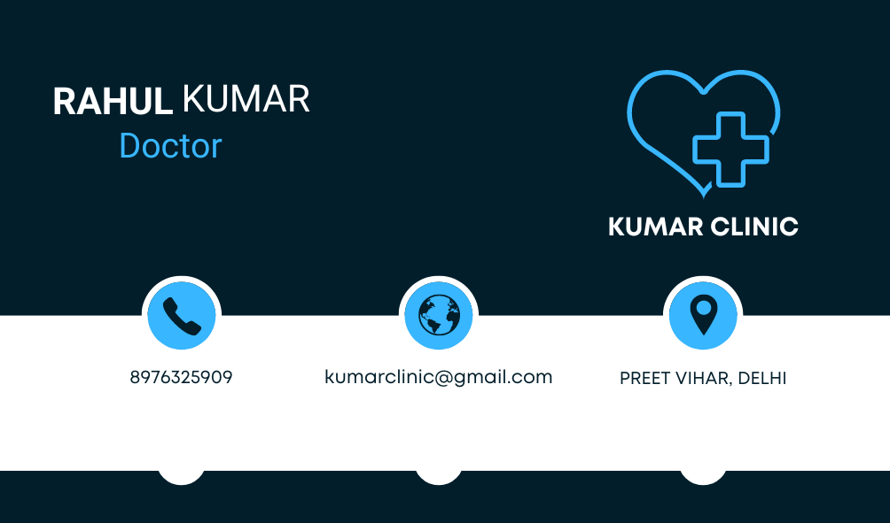 Kumar Clinic Visiting Card