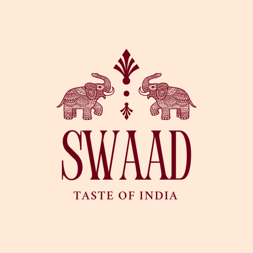 Red And Peach Classy And Refined Swaad Indian Restaurant Logo